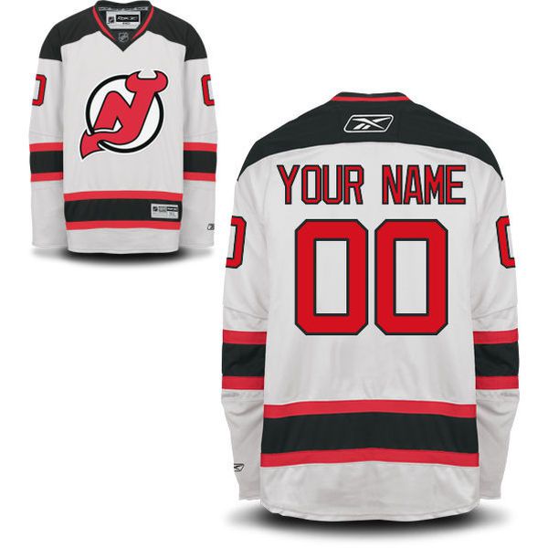 Reebok New NHL Jersey Devils Men Premier Away Custom NHL Jersey - White->->Custom Jersey